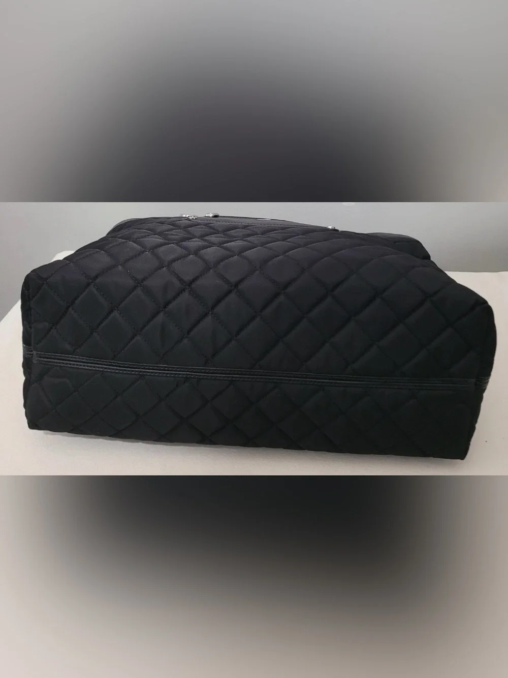 Kimono London Black Quilted Tote Purse Laptop Bag